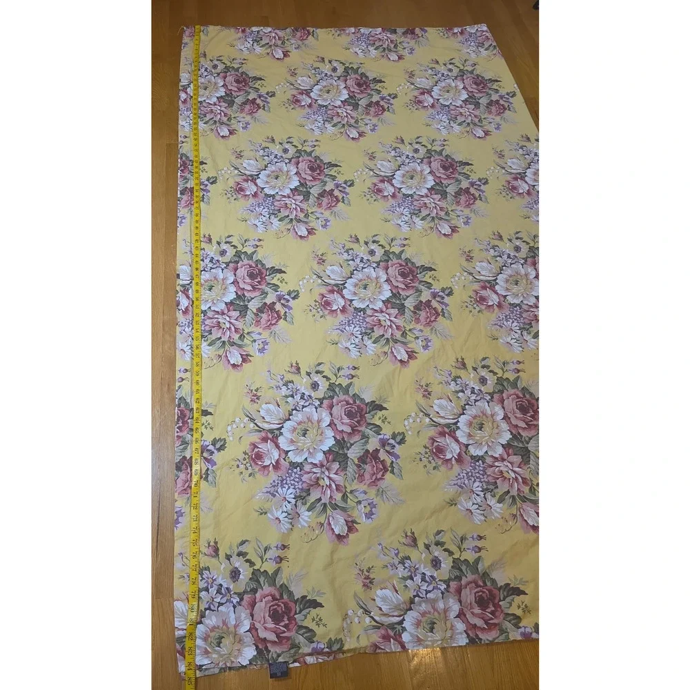 Ralph Lauren Sophie Brooke Queen Flat Fitted Sheet Set Yellow Floral Cottagecore